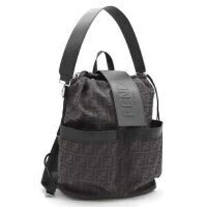 Fendi Strike Backpack Zucca FF Jacquard Asphalt Gray Black Palladio es